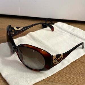 Fendi Brown and Gold Sunglasses